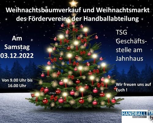 Handball: Weihnachtsbaumverkauf am 03.12.2022