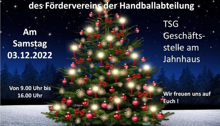 Handball: Weihnachtsbaumverkauf am 03.12.2022